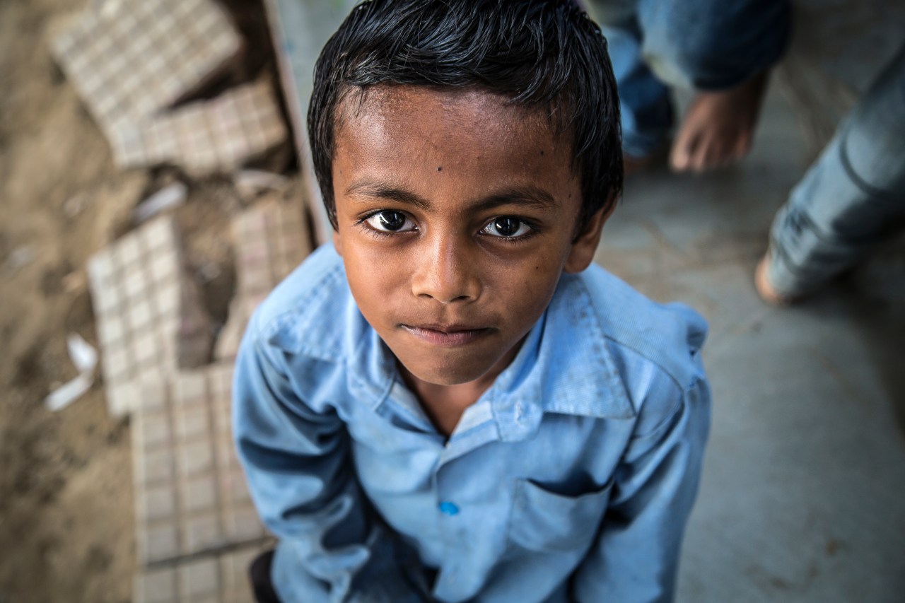 Most of the students who attend the Free School are born to migrant workers, labourers, rickshaw-pullers and farmers who live in shacks and hutments in the villages by the Yamuna.